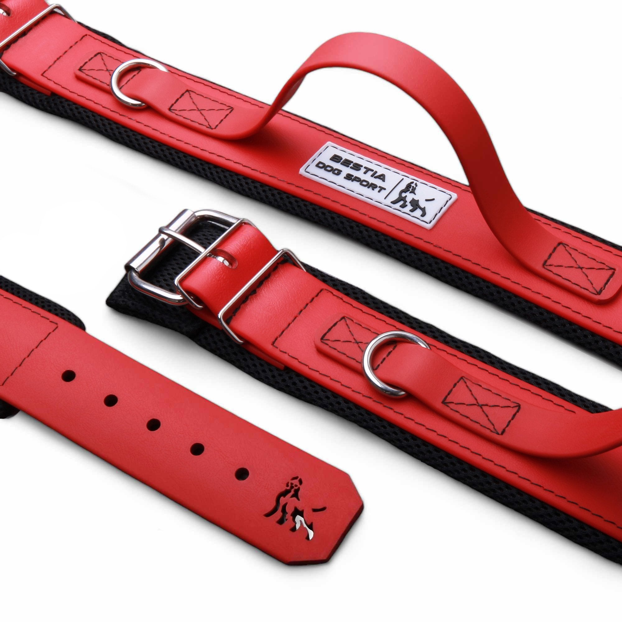 Bestia Dog Sport Hundeleine 'Dual Handle' – 1,5 M, Rosa, Mit Gepolsterten Griffen & Robustem Karabiner