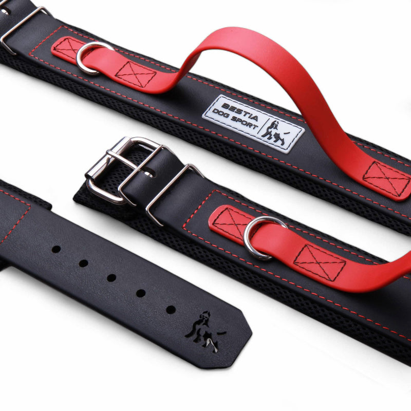 BESTIA DOG SPORT RED HANDLE COLLAR