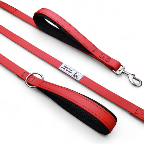 BESTIA DOG SPORT dual handle leash Red