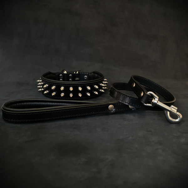 "Frenchie" Set- collar & leash. Black