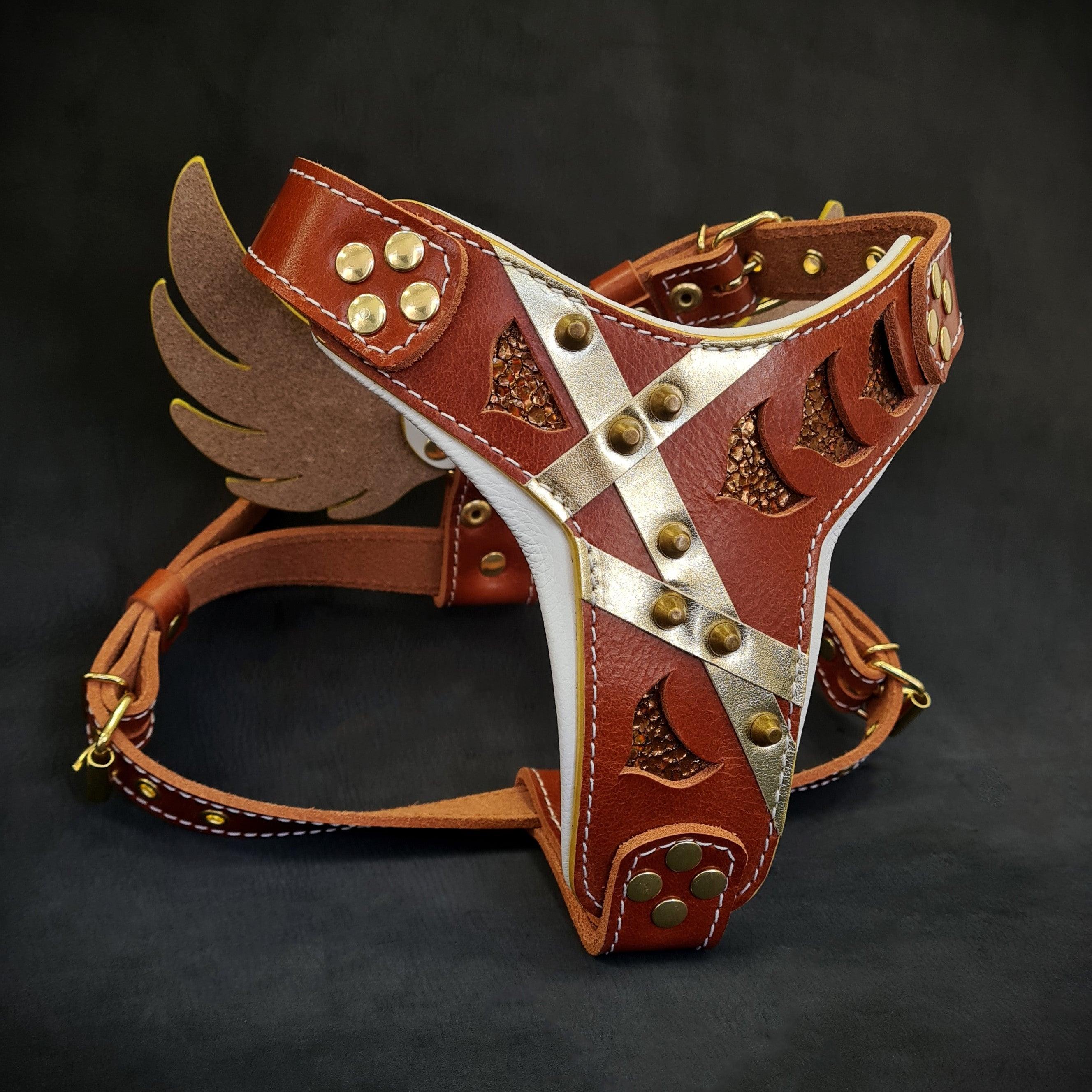 The Hermes Leather Harness Small To Medium Size Bestia Dog Gear the-hermes-leather-harness-small-to-medium-size-bestia-dog-gear
