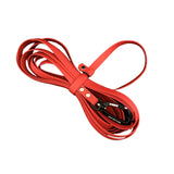 Long red leash for dog training. 