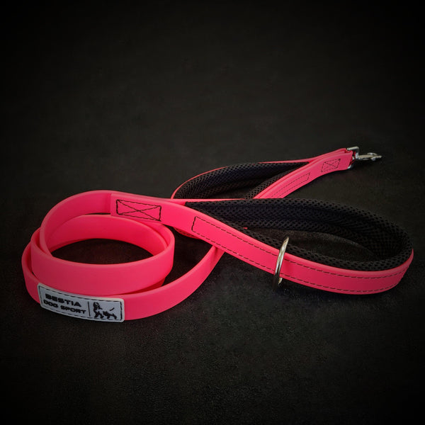 BESTIA DOG SPORT dual handle leash neon pink