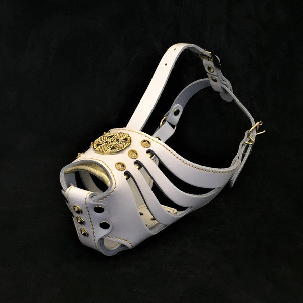 ''Maximus'' Basket Muzzle White & Gold