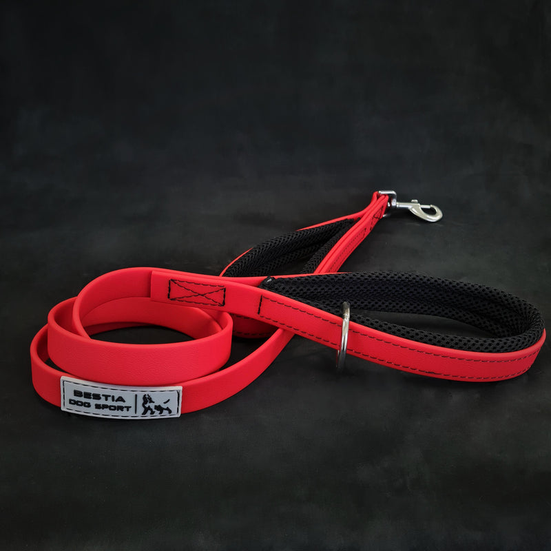 BESTIA DOG SPORT dual handle leash Red