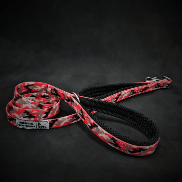 BESTIA DOG SPORT dual handle leash Red Camo