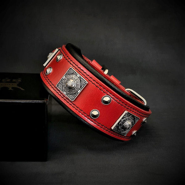 The "Eros" collar red 2 inch wide