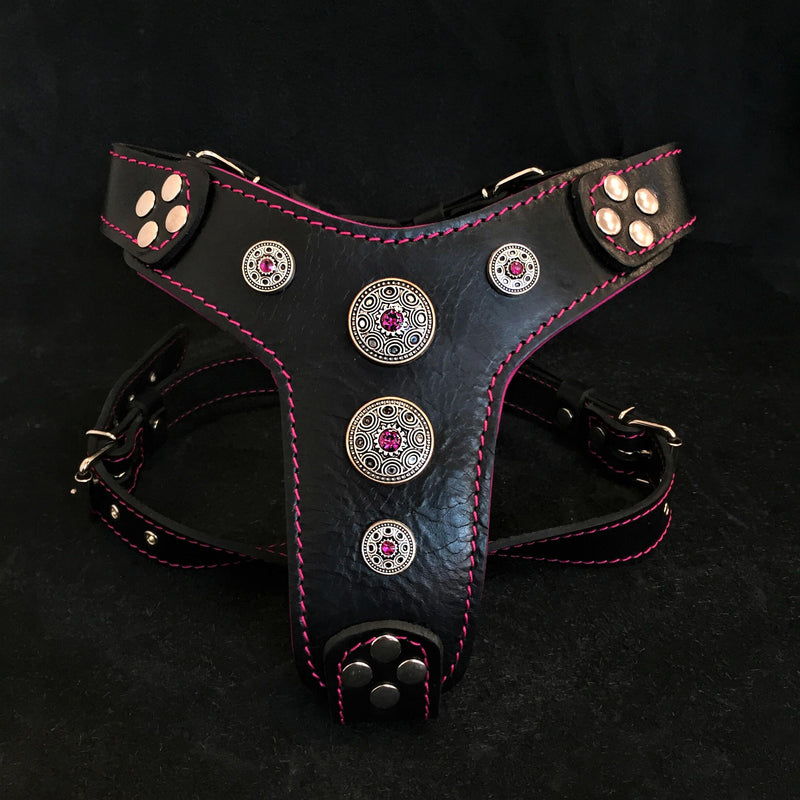 The ''Bijou'' harness Black & Pink Small to Medium Size