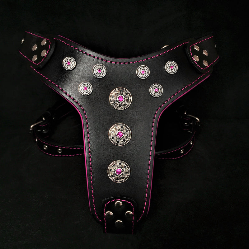 ''Bijou'' harness Black & Pink for big dogs