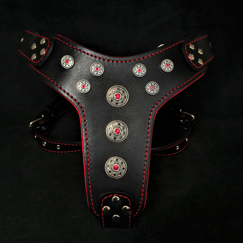 ''Bijou'' harness Black & Red for big dogs