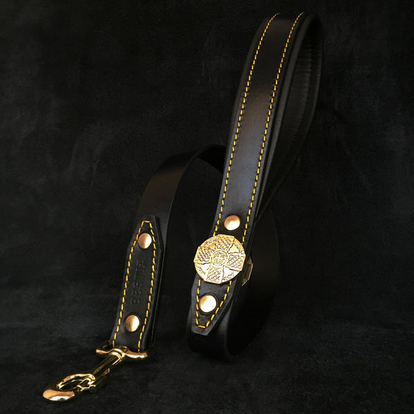 The "Maximus" leash black & gold