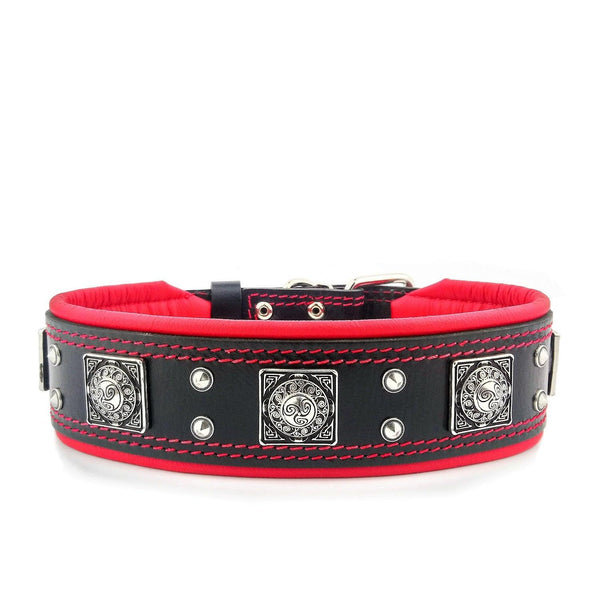 The "Eros" collar 2.5 inch wide black & red