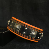 The "Eros" collar 2.5 inch wide black & orange