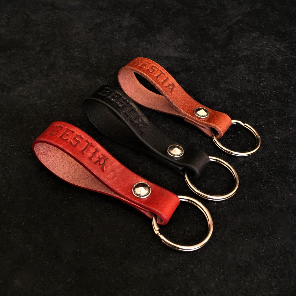 Dog Lovers Leather Keychain - handmade leather keychain – Custom